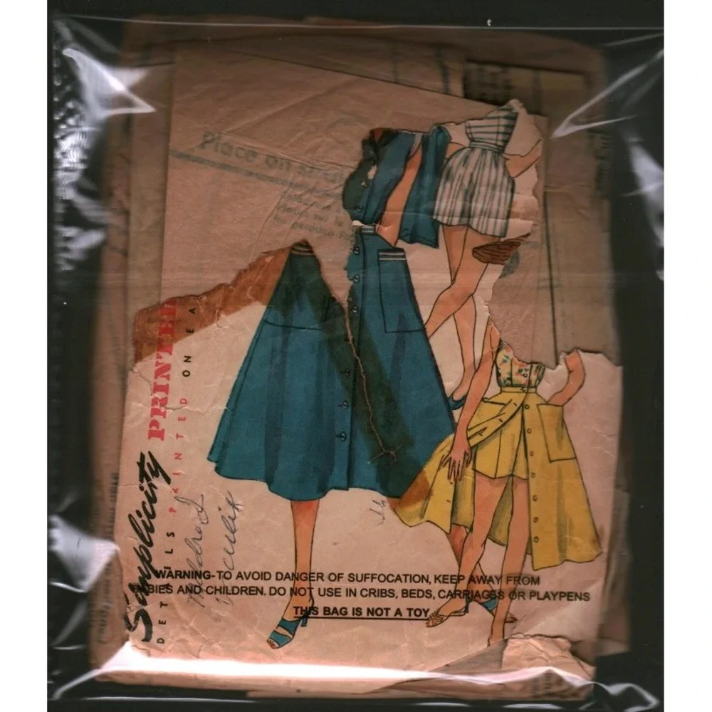 Vintage Simplicity Sewing Pattern Weekend Wardrobe Top Blouse Skirt Shorts 1177